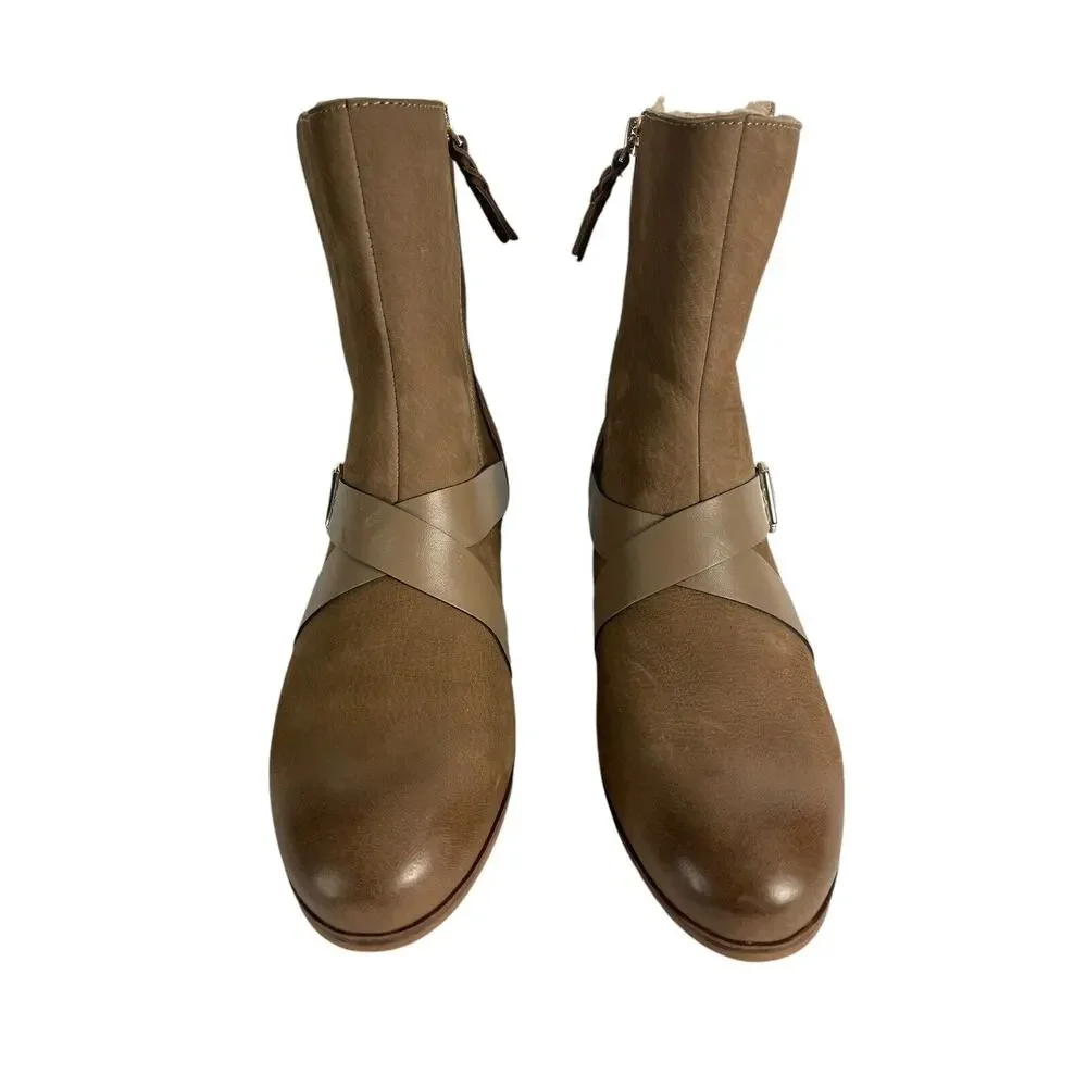 Softwalk Rayne Womens Brown Zipper Gold‎ Buckle Insulated Boots 10 M NWOB